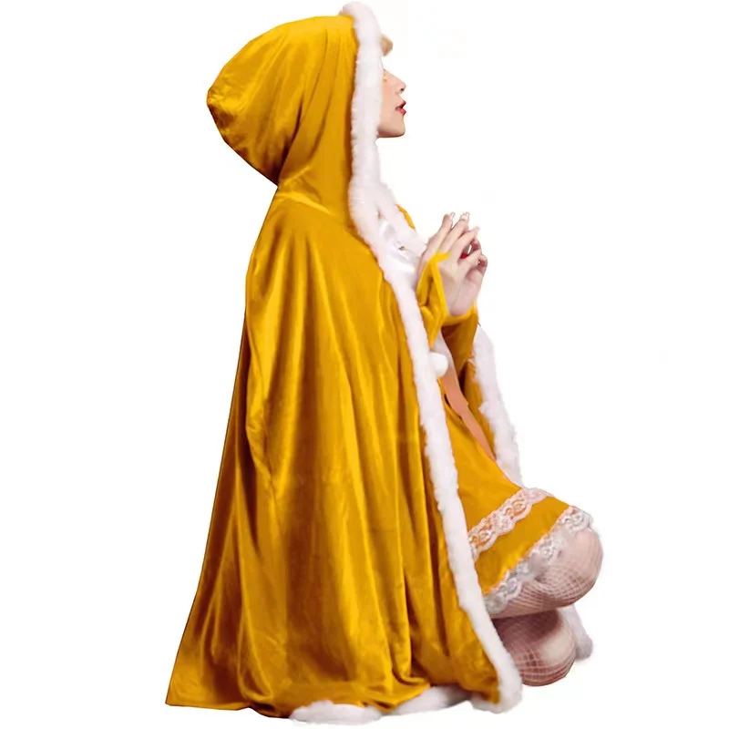 

Woman Halloween Bunny Girl Costumes Cosplay Female Yellow Christmas Cloak Carnival Purim Nightclub Bar Role Playing Party Dress