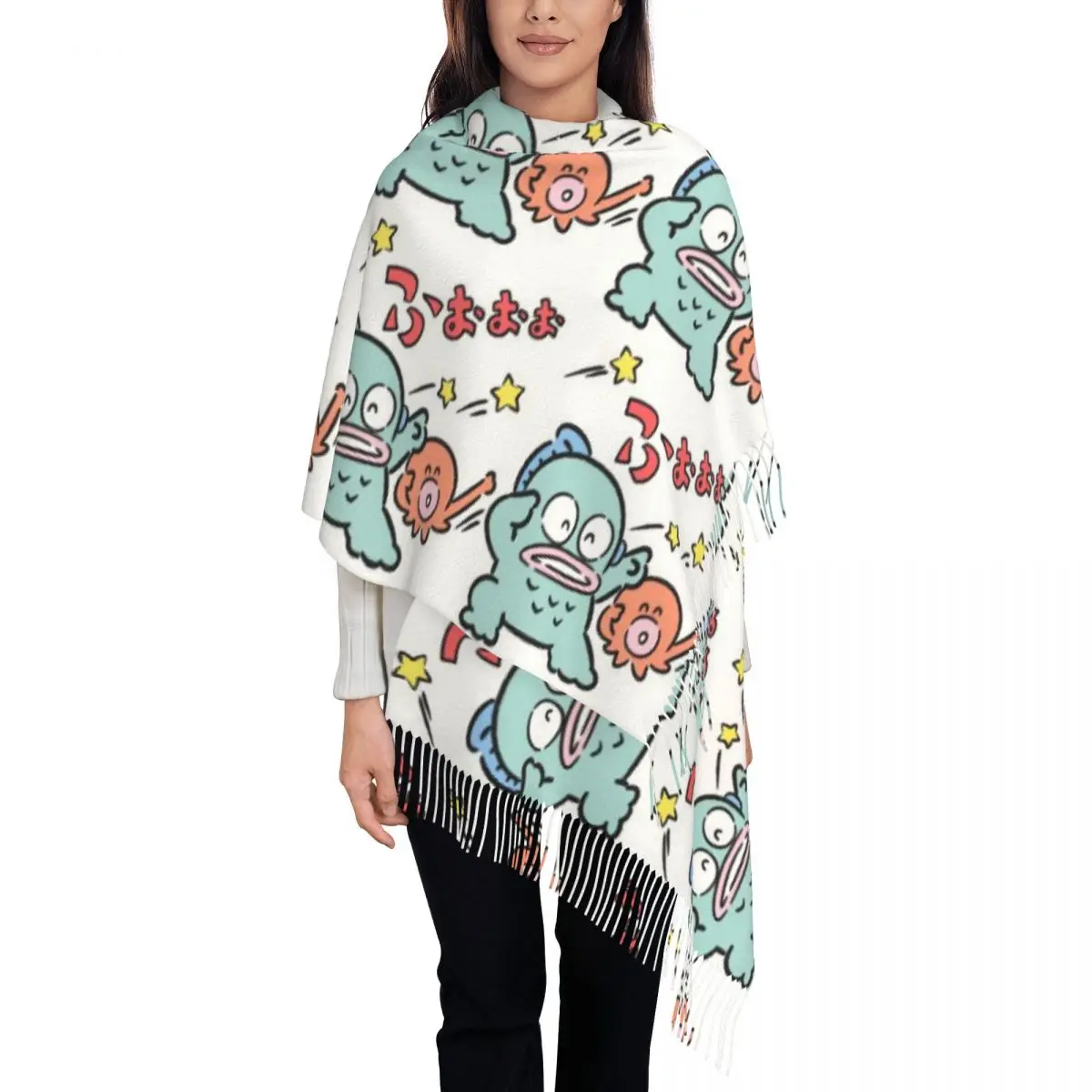 Милый шарф с кисточками из мультфильма Ханйдон на заказ женские мягкие шали