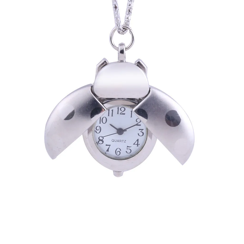 

Pocket Watch Novelty Fashion Style European And American Jewelry Creative Small Seven-Star Ladybug Pocket Watches Necklace Clock