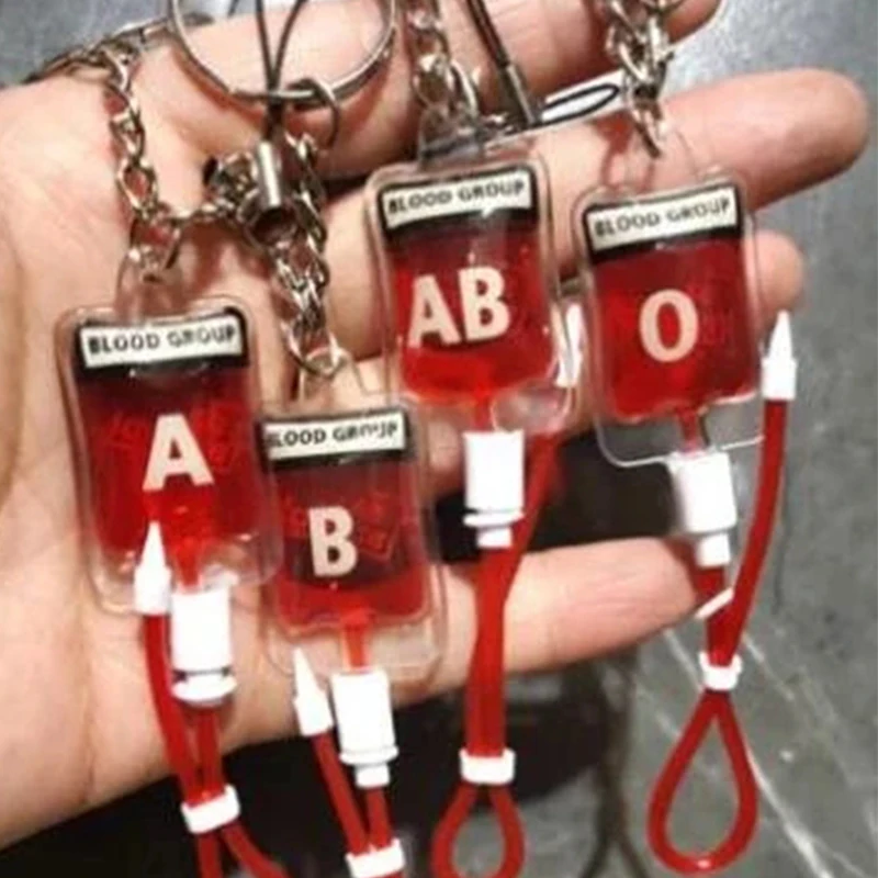

1 Pc PVC Blood Bag Blood Type A B O AB Pendants DIY Jewelry Making Accessories Keychians Y2K Jewelry