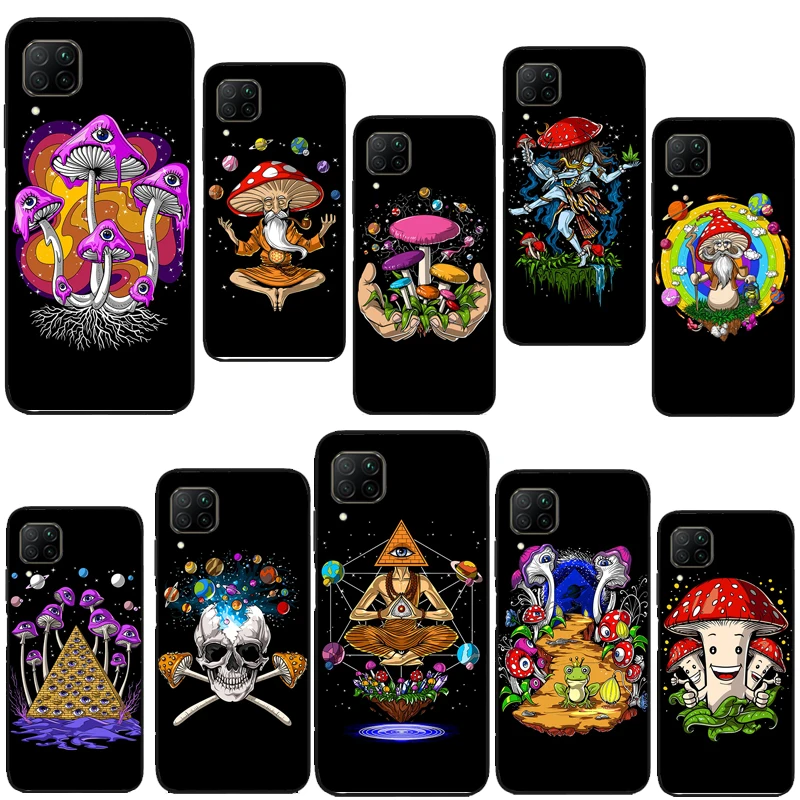Чехол психоделический магический гриб для Huawei P60 P40 P20 P30 Pro Nova 5T 9 P Smart Honor X8 X9a 50 70 Magic