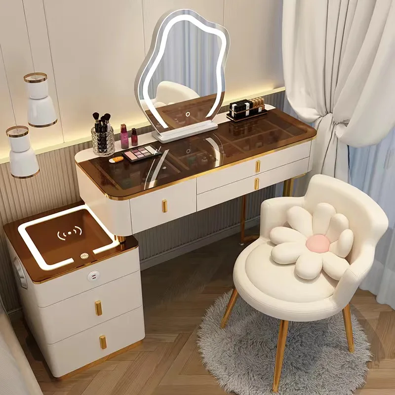 

Nordic Light Cabinet Dressing Table Black Usb Bluetooth Chair Vanity Dressing Table Mirror Storage Comoda Pra Quarto Furniture