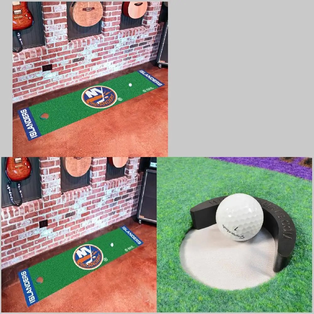 

& Marker. Fresh, New York Islanders 18"x72" Putting Green Mat with Attachable Flag, Ball Return and Marker for Exciting Practice