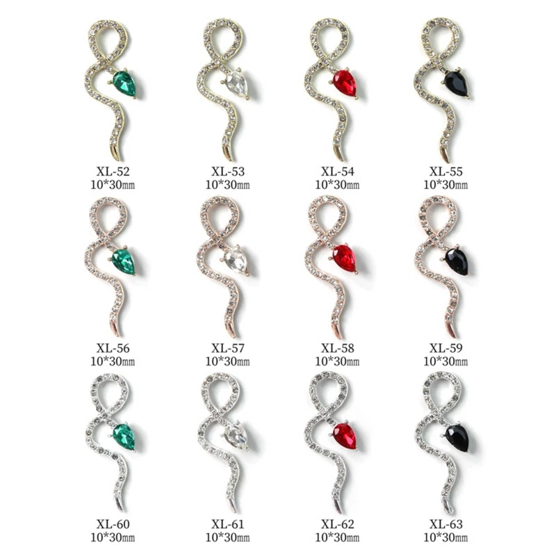 

Shiny Snake Crystal Diamond Nail Jewelry Nails Gems Acrylic Nail Art Accessories