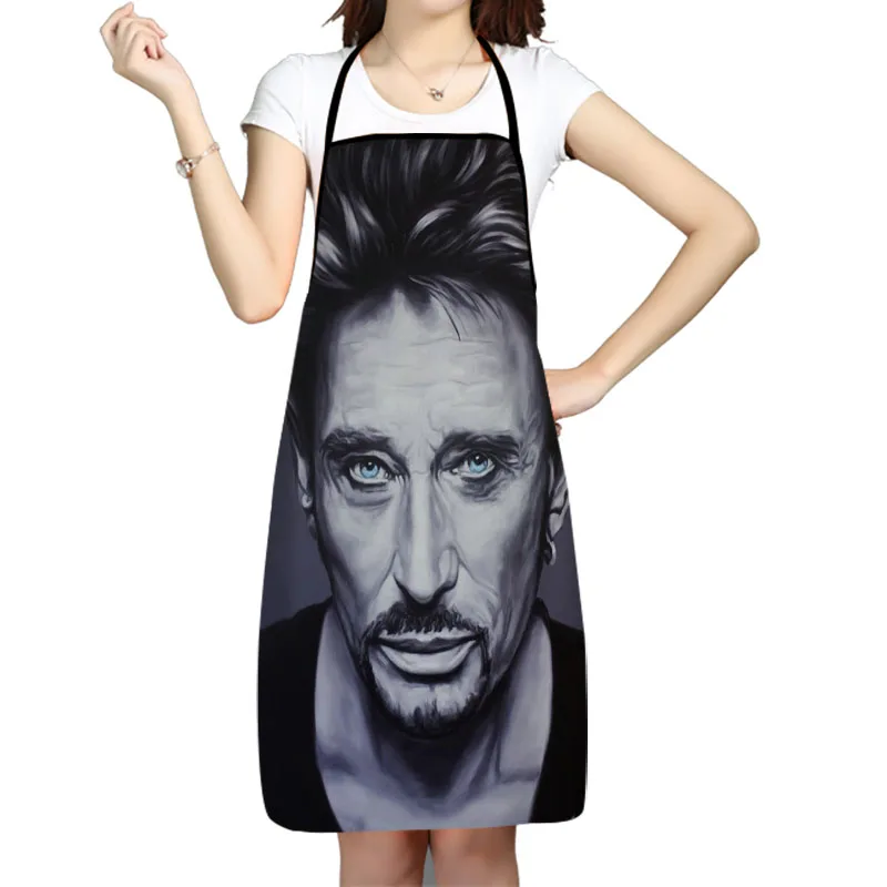 

Кухонный Фартук с изображением Джонни Хелли, певицы, без рукавов, из ткани Оксфорд, для мужчин и женщин, инструменты для уборки дома, креативные подарки