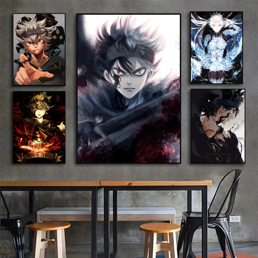 Аниме C-Clover Asta Черный Плакат Необычная Наклейка На Стену Для Гостиной Бара