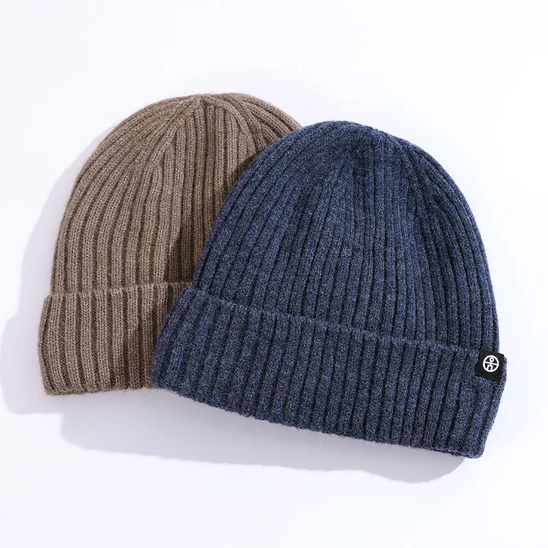 Шерстяная Шапка и перчатки в комплекте мужские зимние двухслойные вязаные шапки