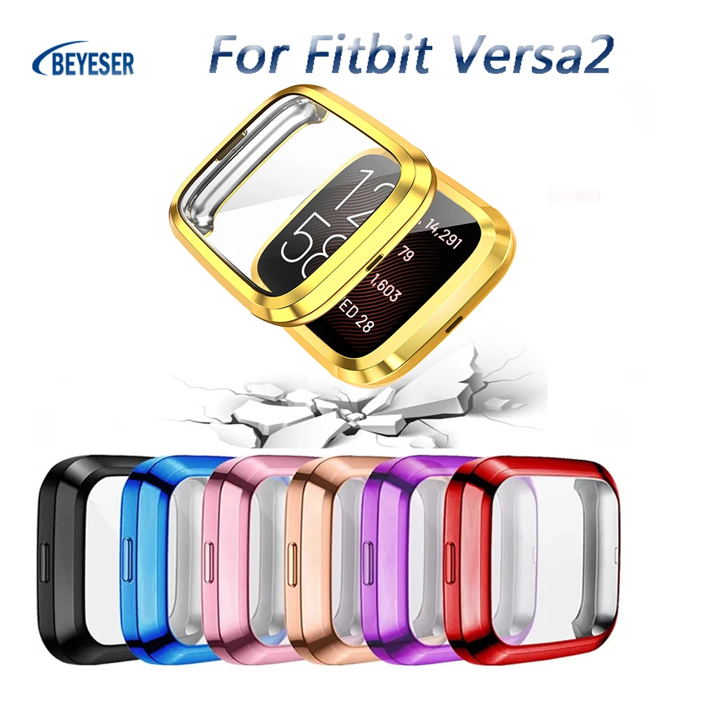 

Soft Tpu Case For Fitbit Versa 2 Waterproof Watch Shell Cover Screen Protector For Fitbit Versa2 Anti-scratch Full Coverage Case