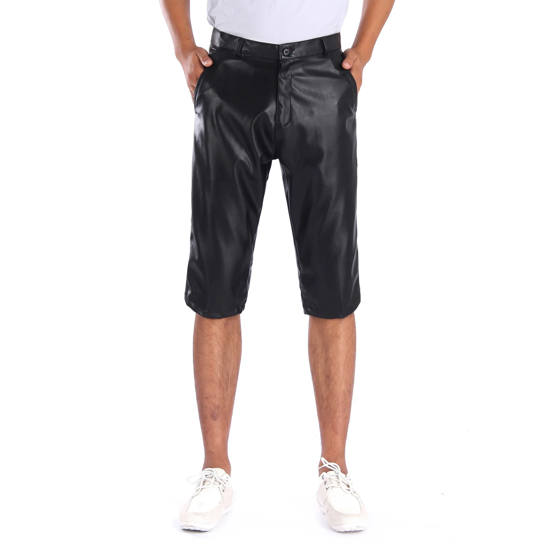 2022 Summer Men's Clothing Leather Shorts Water-resistant And Dirty-resistant Work Pants Loose Men's Leather Pants