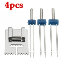 4pcs home double twin needles sewing presser foot for sewing machine size 290 390 490 household multifuctional accessories