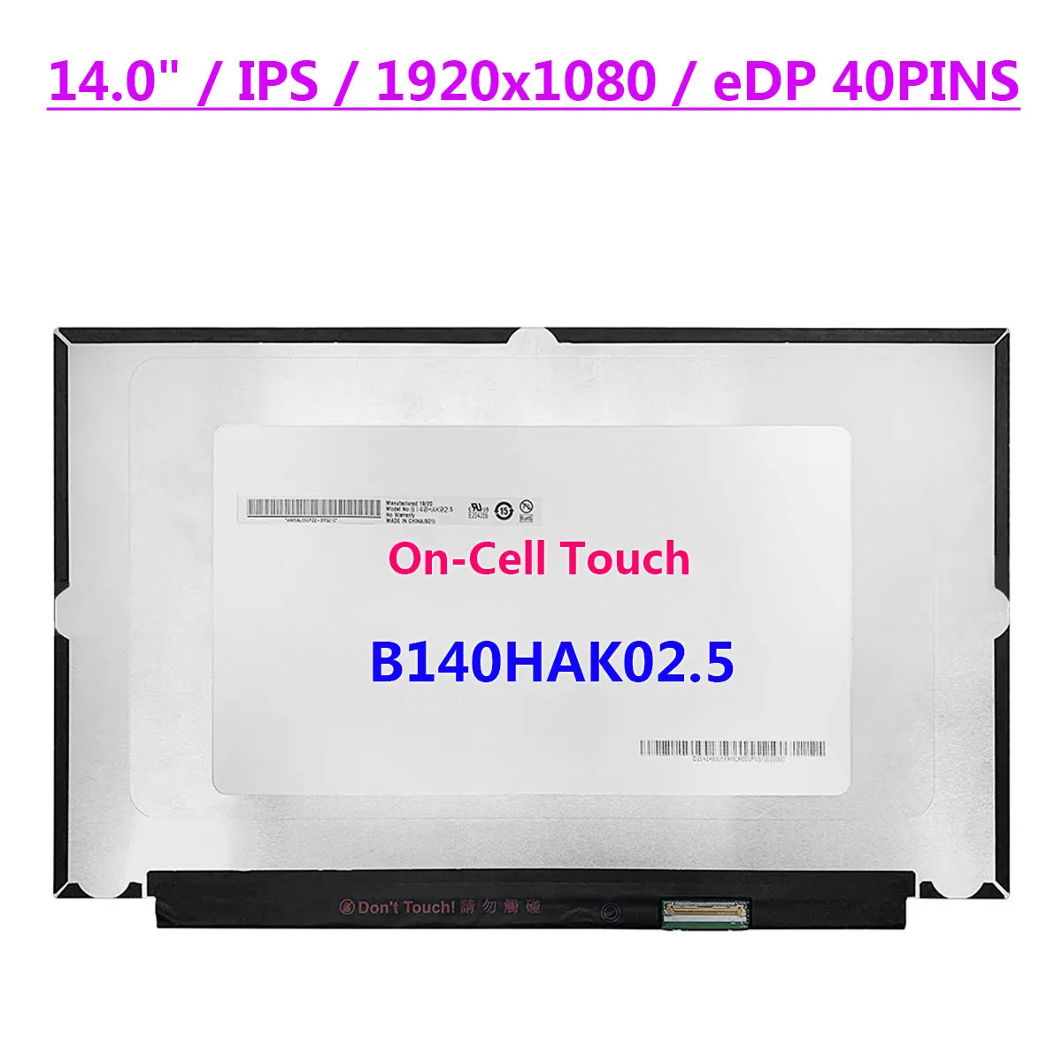14 0-дюймовый сенсорный ЖК-экран для ноутбука B140HAK02 5 FHD 1920x1080 IPS-матрица дисплея EDP 40