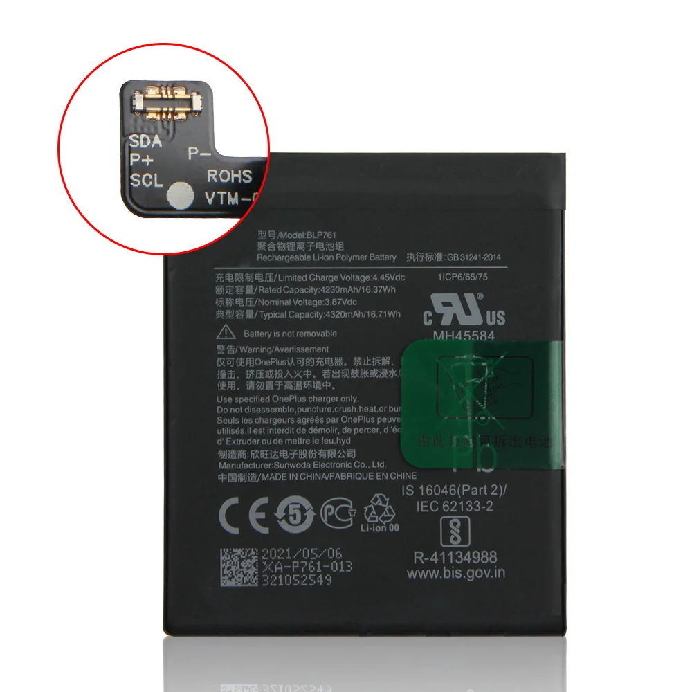 original replacement battery blp759 for oneplus 9 9pro 8pro 8 8t one plus nord n10 n100 1 8 9 pro blp815 genuine phone battery free global shipping