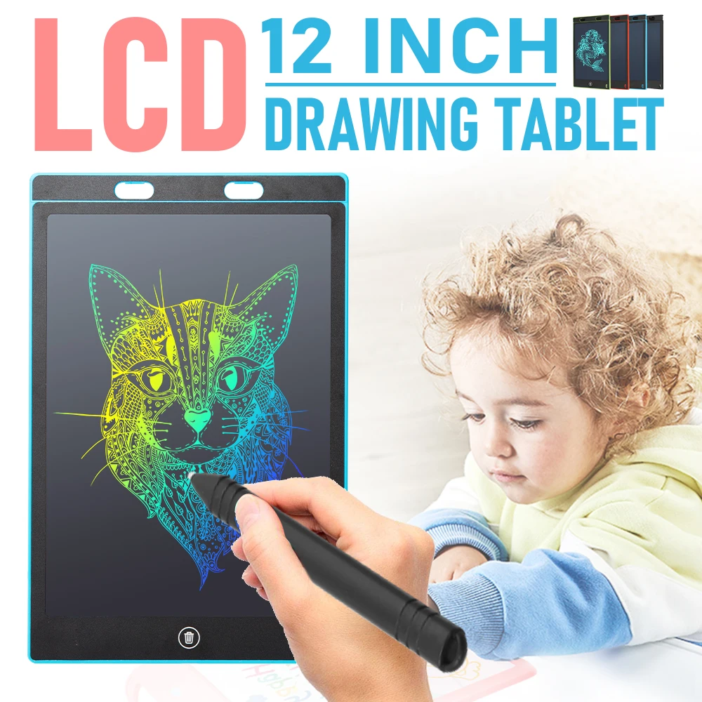 Children's Writing Drawing Tablet 8.5/12Inch Notepad Digital LCD Graphic Board Handwriting Bulletin Board Kids Education