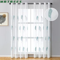 mrtrees embroidered high quality curtains for living room bedroom sheer cortinas for window kitchen blinds custom made drapes