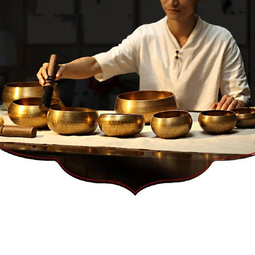 

8-17.5cm Buddha Sound Bowl Tibetan Chanting Bowl Brass Chime Singing Bowls For Yoga Meditation Music Psychotherapy Massager