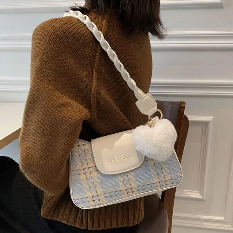

Richme Fashion Plaid Summer Shoulder Bag Female Korean Style Concise Women's Bag 2022 Trend Individuality Messenger Bolso Mujer