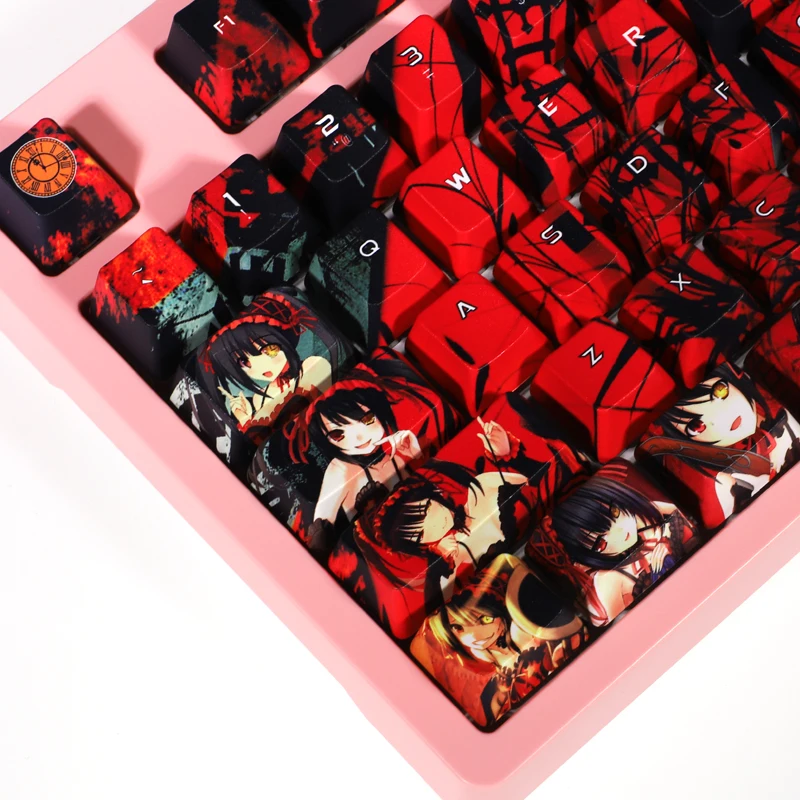

Japanese Cosplay Anime Keycaps For Mechanical keyboard PBT Keycap Cherry Mx Switch Sublimation Cartoon Nightmare Red Key Cap DIY