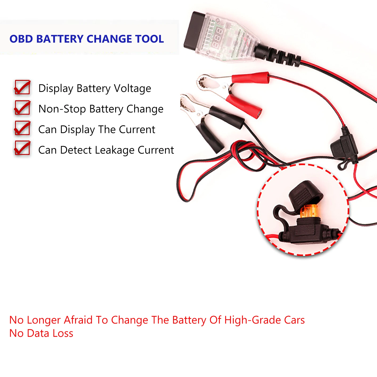 OBD2 Автомобильный инструмент для замены аккумулятора Профессиональная универсальная система сохранения памяти автомобильного ECU Автоматический запасной источник питания при аварии.