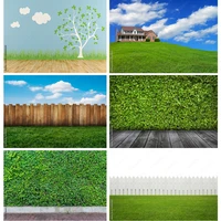 natural landscape photography props green grass and blue sky with white clouds photo background studio props 2216 cdd 01