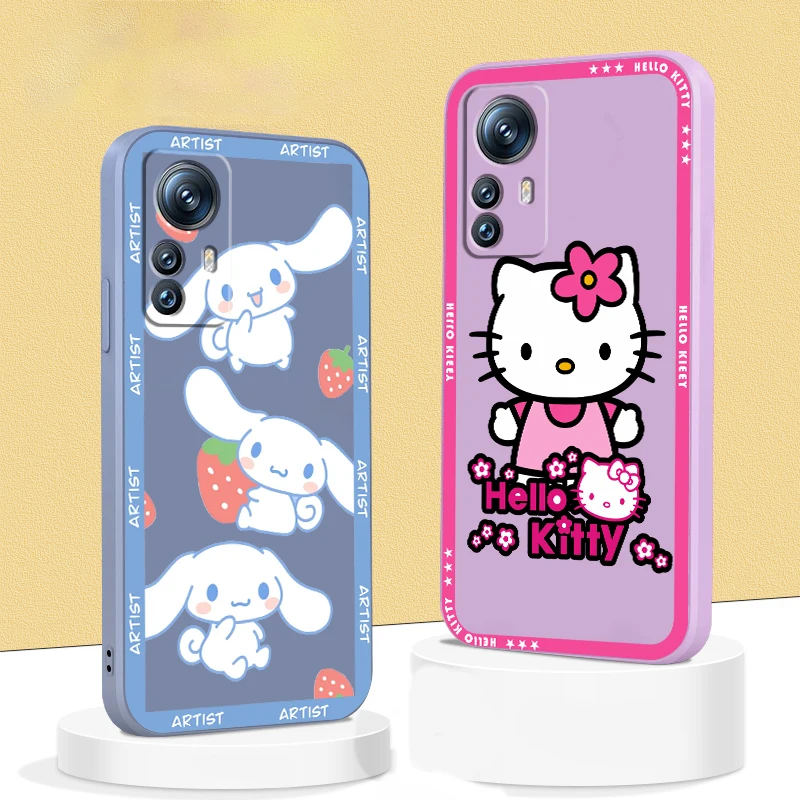 

Phone Case For Xiaomi Mi 13 12S 12 12X 12T 11i 11T 11 10 10S 10T Pro Lite Ultra 5G Cute Hello Kitty Cinnamoroll Liquid Rope