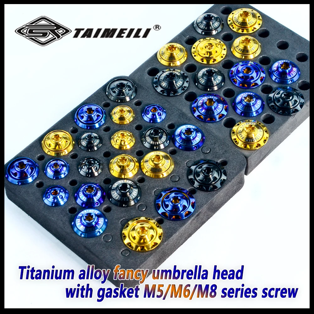 Титановые винты TAIMEILI GR5 TC4 с головкой-зонтиком и прокладкой, 1 шт., M6X10-50мм, M8×15-45мм, универсальные для мотоциклов (art.: 3920dc4ecbdeb) - 3920dc4ecbdeb