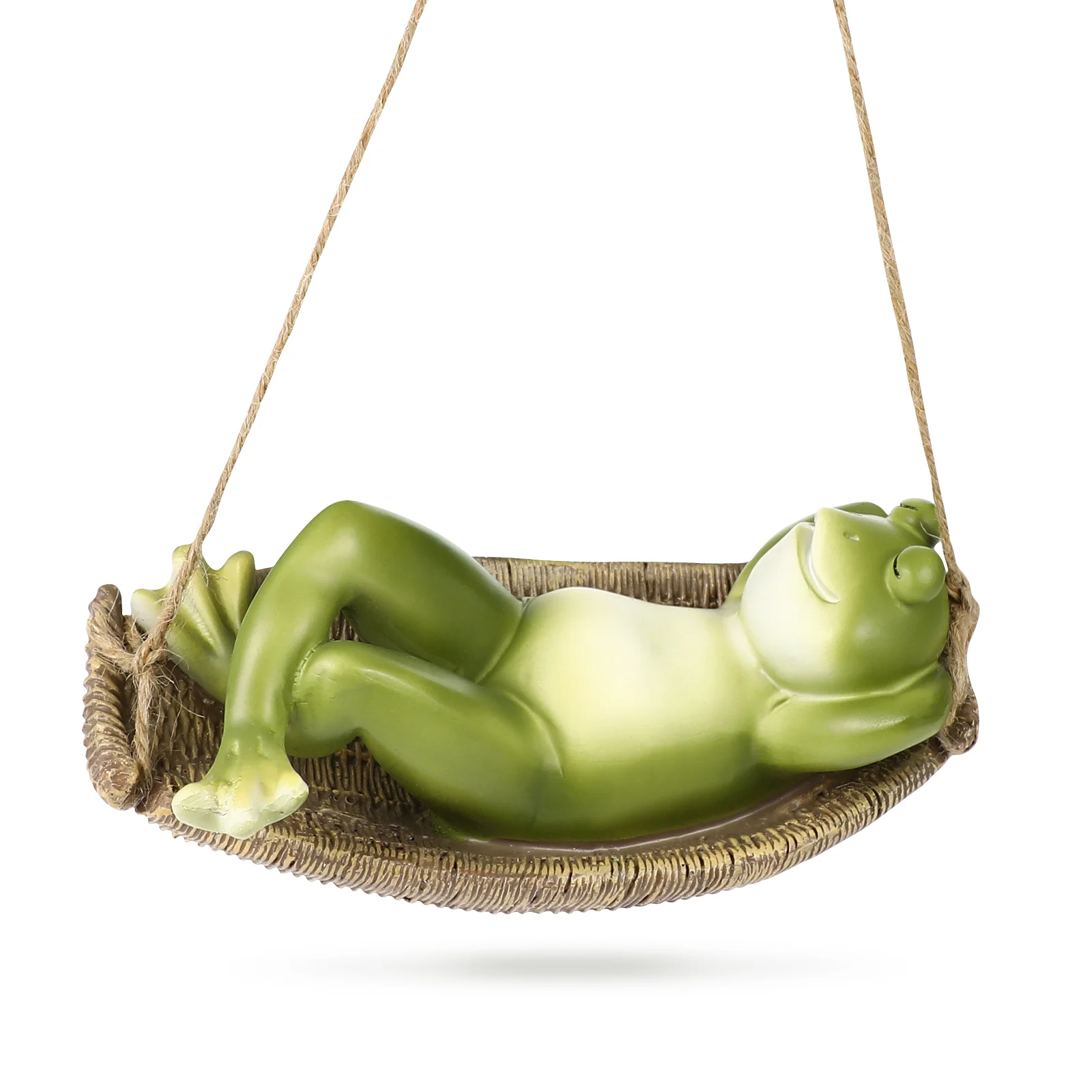 

Frog Garden Statue Decor Outdoor Indoor Hammock Home Gift The Halloween Little Christmas Housewarming Statues Lying Cute