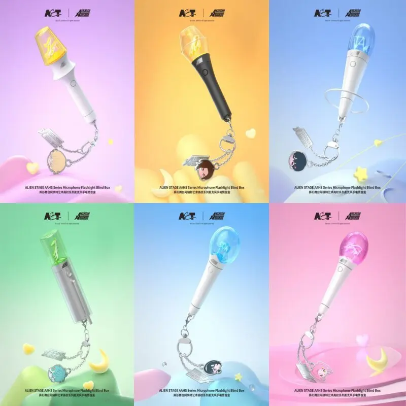 Фото Новинка июля: Модный кулон-сюрприз Alien Stage Anat Art College Microphone Flashlight Blind Box, подвеска для рюкзака, идеальный подарок на фестиваль №2