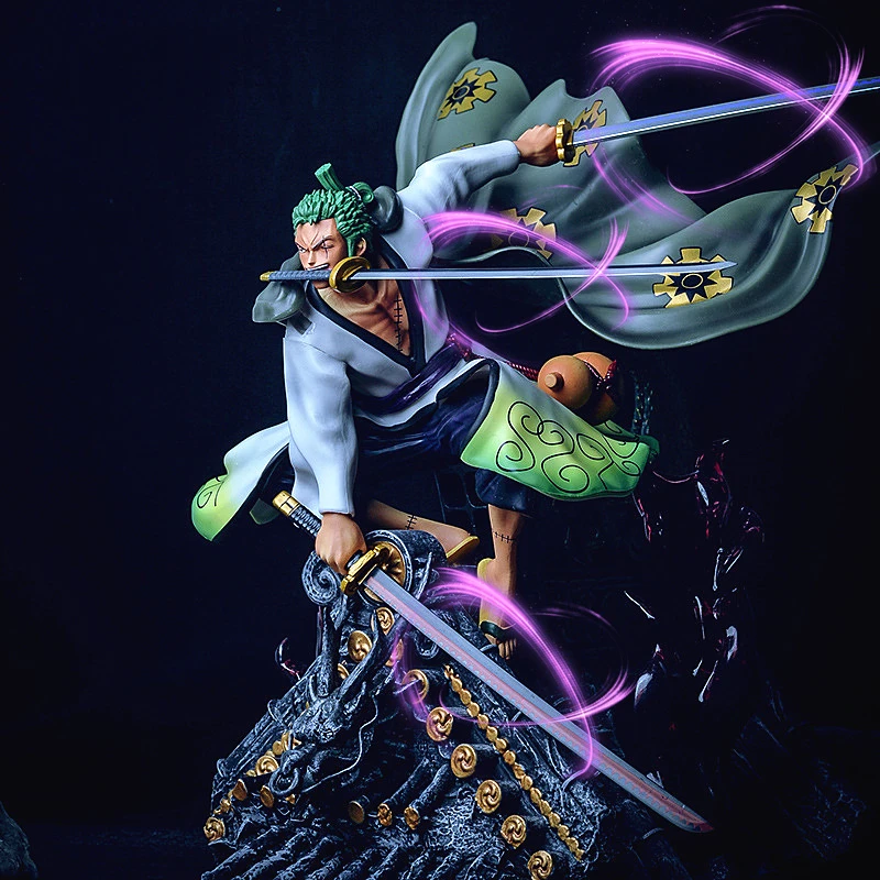 

19Cm Anime Figure One Piece Action Figure Roof Kimono Roronoa Zoro Three-Knife Fighting Skill Collection PVC Model Toy Kids Gift
