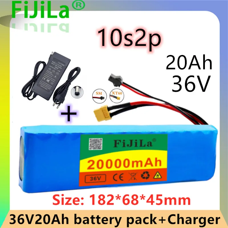 

10S2P 36V 20Ah 18650 Rechargeable battery pack 20000mAh,modified Bicycles,electric vehicle 42V Protection PCB +42V Charger