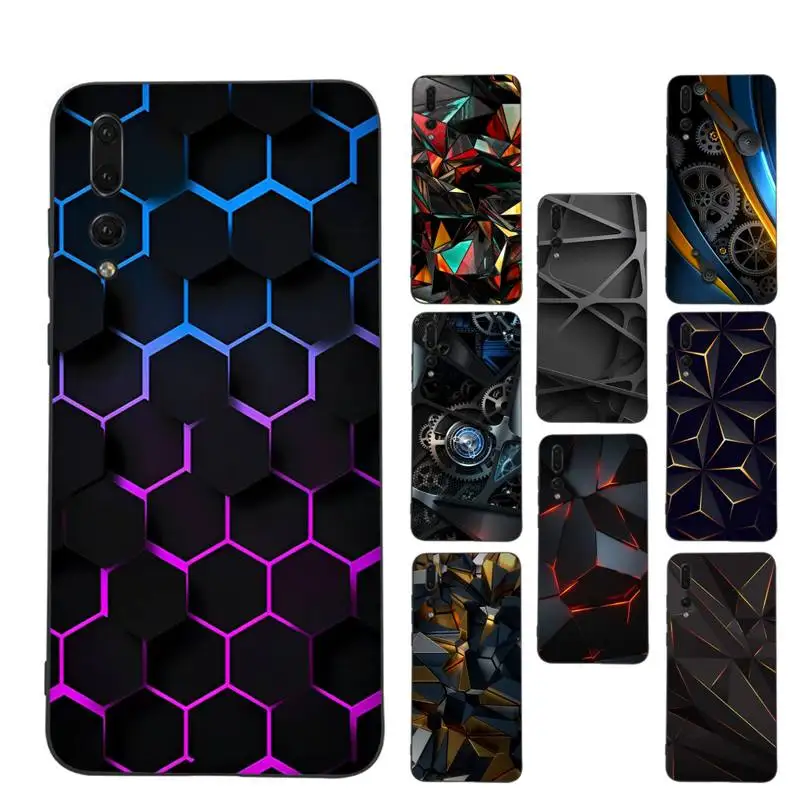 

Geometry Cool Phone Case For Huawei P 8 9 10 20 30 40 50 Pro Lite Psmart Honor 10 lite 70 Mate 20lite