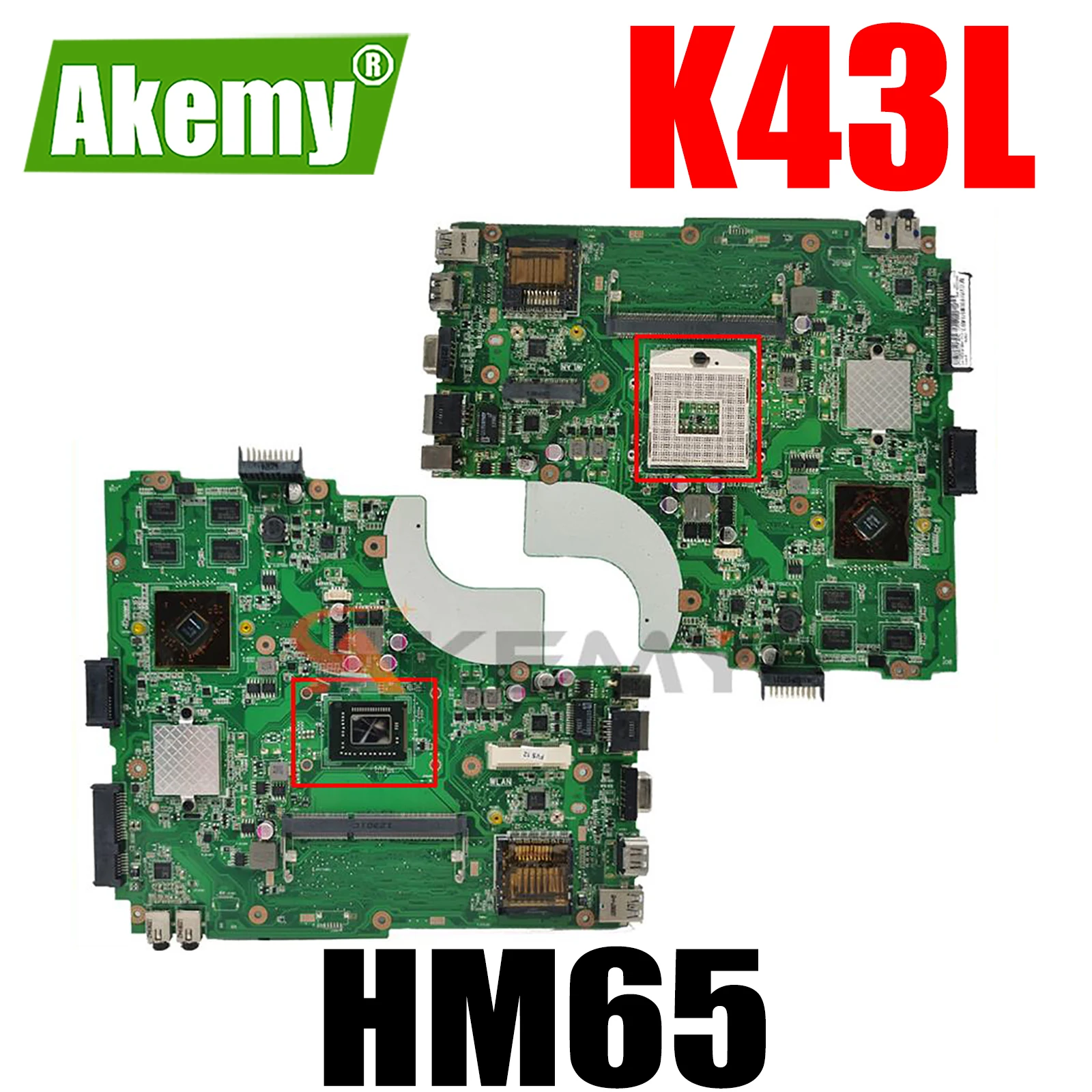 

Материнская плата K43L HM65 для ASUS X44H X84H K84L K43L K43LY, оригинальная материнская плата для ноутбука K43L REV 5,0 W/ I3 CPU