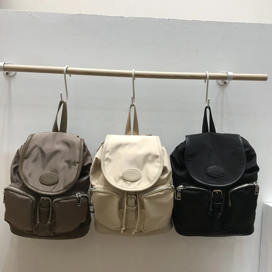 

New Waterproof Nylon Women's Backpack Simple Bagpack Female Travel Shoulder Bag College Style Teenage Small Bookbag Mochila Sac