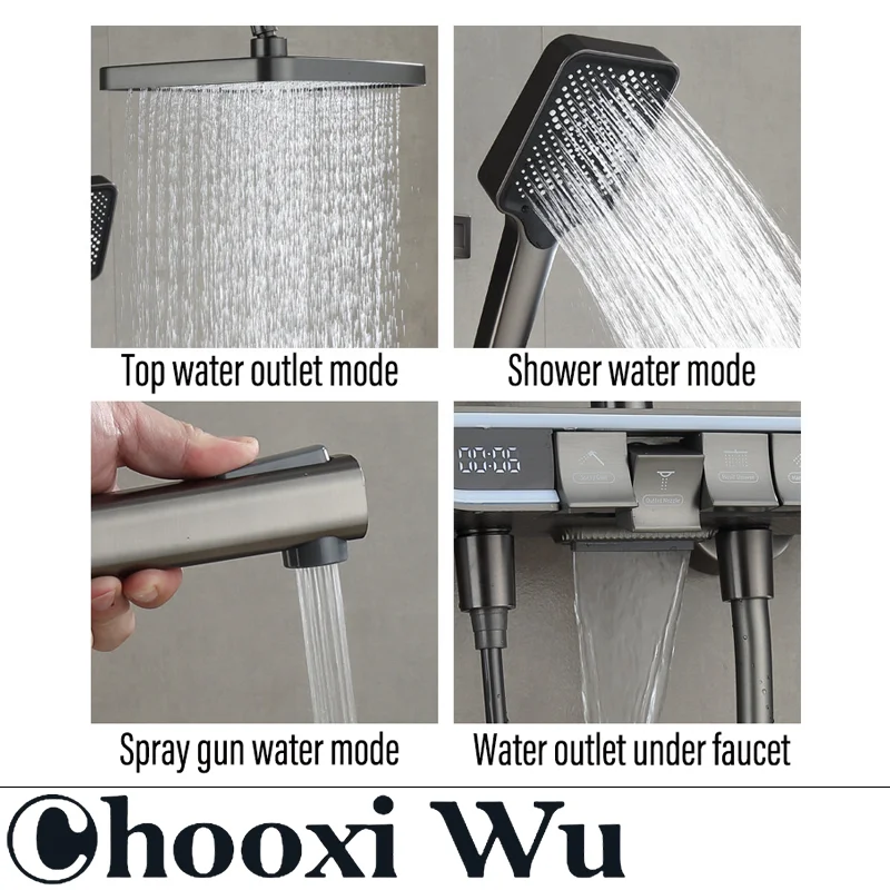 Термостатическая Душевая система CHOOXIWU умный цифровой смеситель для душа в