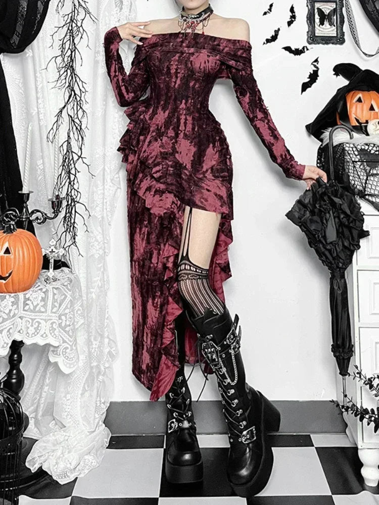 Новинка 2024 года эстетическое готическое вечернее платье в стиле ретро женское
