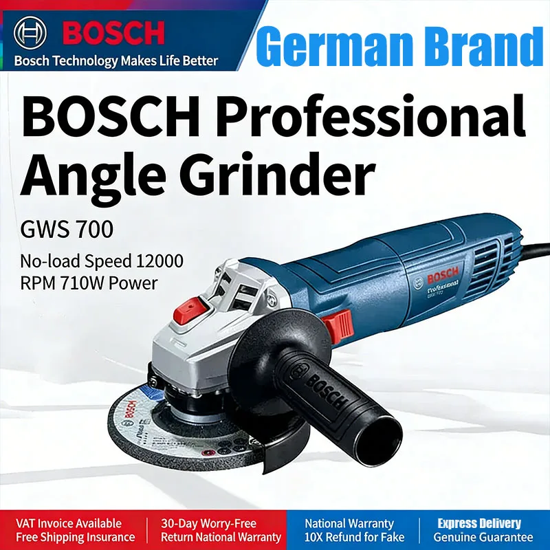 Фото Угловая шлифовальная машина Bosch GWS700: полировальная, шлифовальная и отрезная машина, компактная многофункциональная шлифовальная машина, бытовая ручная шлифовальная машина №1