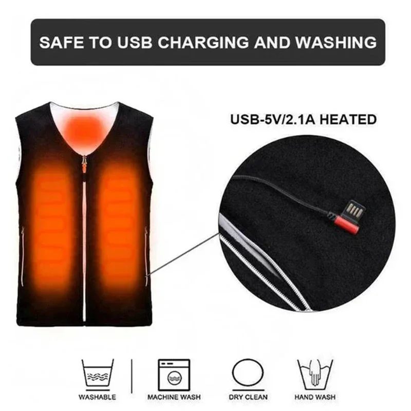 Мужской зимний жилет с 5 зонами нагрева хирургические куртки USB-подогревом
