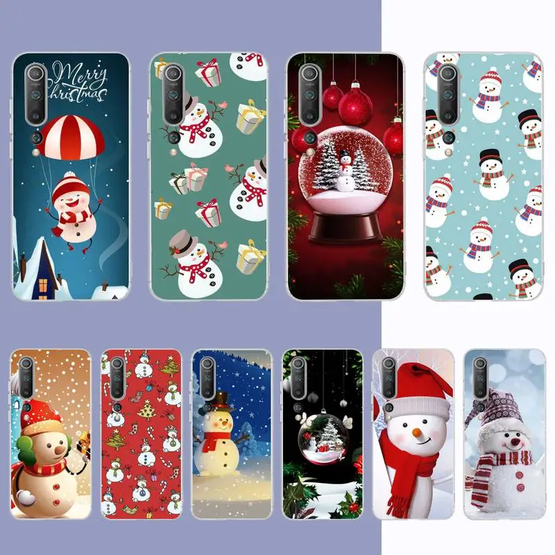 

Christmas Snowman Phone Case for Samsung S21 A10 for Redmi Note 7 9 for Huawei P30Pro Honor 8X 10i cover