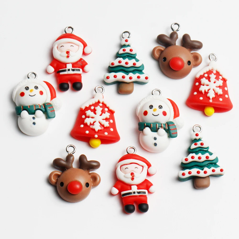 10 шт. подвески в виде снеговика Рождественские Подвески Санта-Клауса для сережек