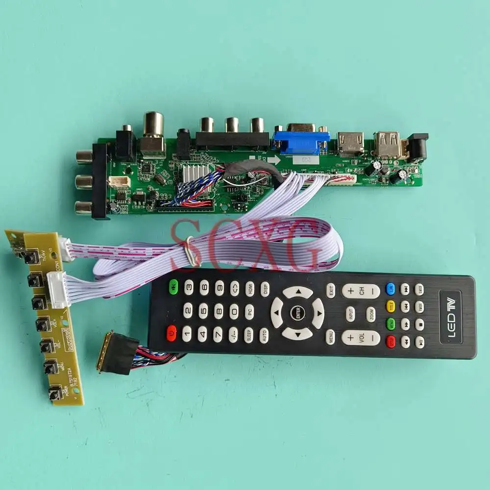 

LCD Controller Board DIY Kit Fit M101NWN8 R0 Digital Signal DVB 10.1" 40 Pin LVDS USB AV VGA HDMI-Compatible Monitor 1366 768