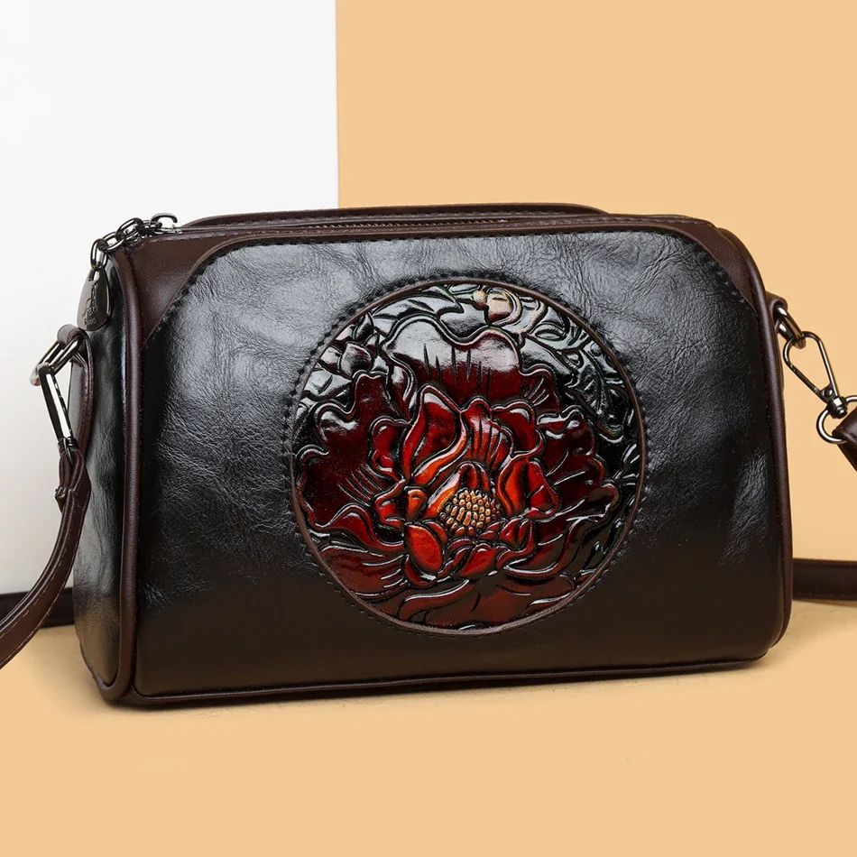 Женская сумка через плечо из мягкой кожи