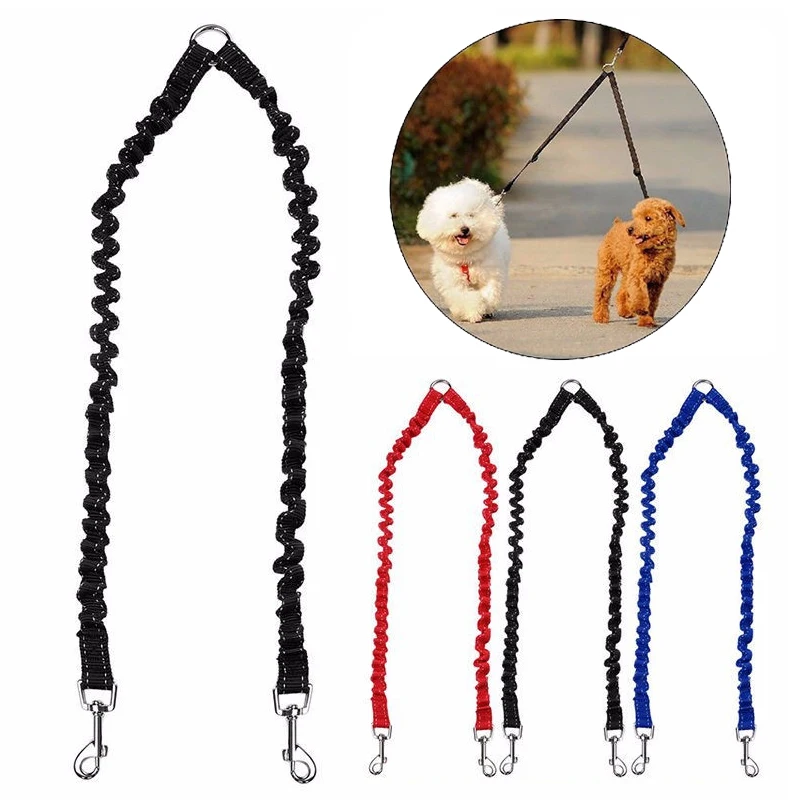 

2 Way Retractable Pet Dog Coupler Leash for Double Dog Outdoor Walking Lead Elastic Extend Puppy Small Dogs Leash Splitter Item