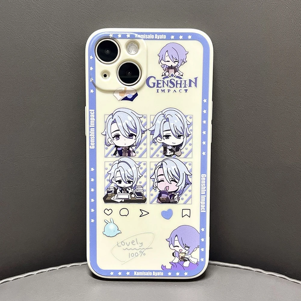 

Cute Genshin Impact Kamisato Ayato Phone Case for IPhone 14 13 12 11 Pro Max Mini Xs Xr X 8 7 Plus Se 2022 Soft Silicone Cover
