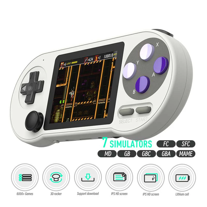 

SF2000 3 inch IPS Handheld Game Console Player Mini Portable Game Console Built-in 6000 Games Retro Games Support AV Output