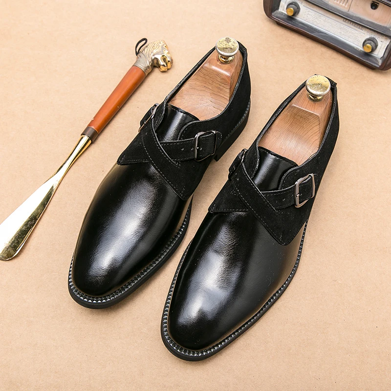 Туфли мужские кожаные в британском стиле деловая офисная обувь заостренный
