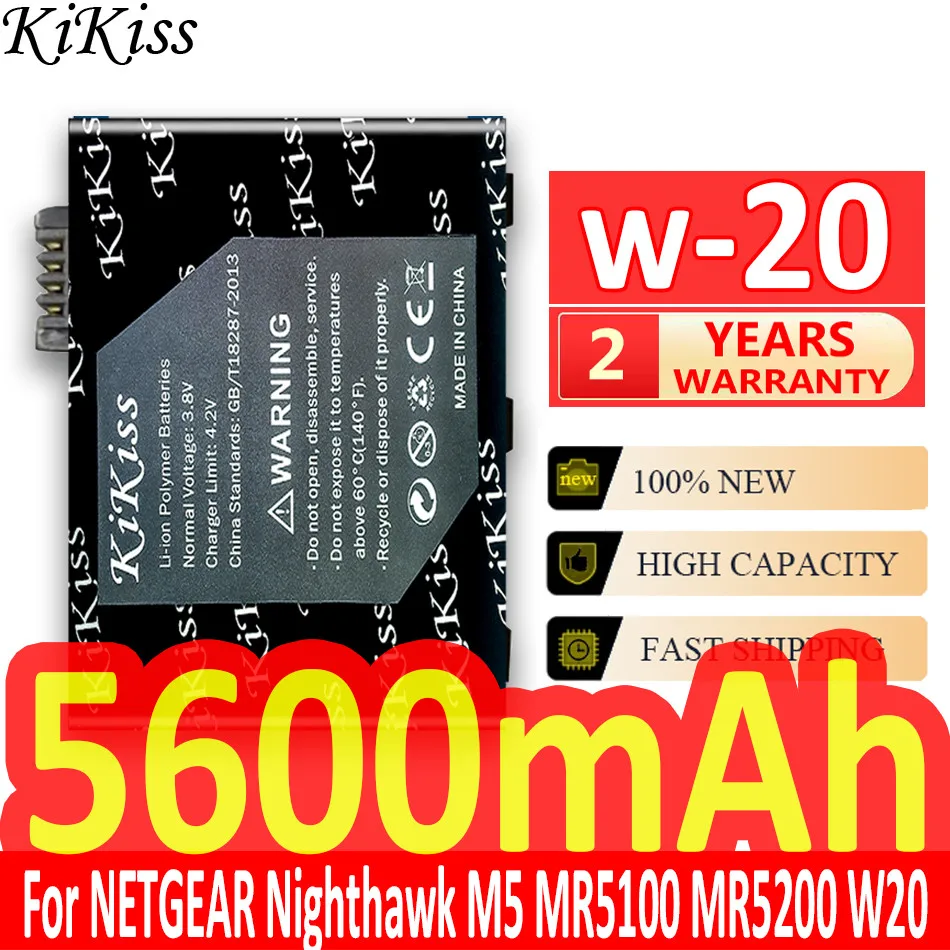 

KiKiss W-20 Battery for NETGEAR Nighthawk M5 MR5100 MR5200 W20 Wireless Router 5600mAh Lithium Rechargeable Batteries