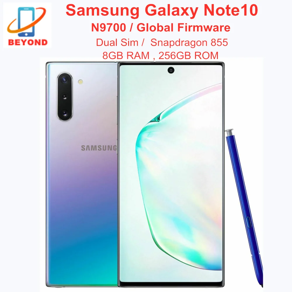 

Samsung Galaxy Note10 Note 10 N9700, две Sim-карты, 256 Гб ПЗУ, 8 Гб ОЗУ, Восьмиядерный процессор Snapdragon 6,3, дисплей 855 дюйма, оригинал, 4G LTE