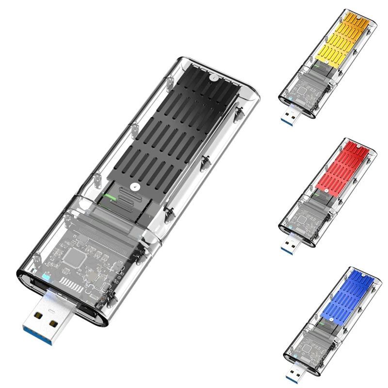 

Внешний M.2 NGFF SATA SSD корпус высокоскоростной USB3.0 Gen1 5 Гб/с прозрачный SATA SSD жесткий диск для ПК