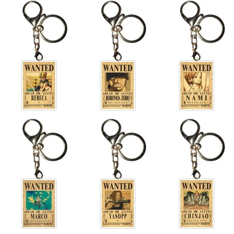 Цельные брелки Roronoa Zoro Nami Rebecca Self Made Wanted Notice акриловые фигурки героев подвеска с