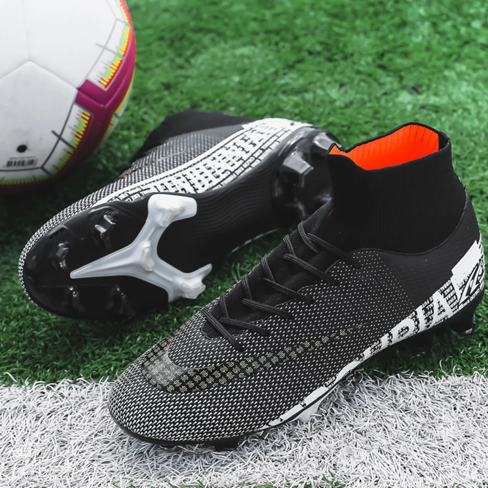 Men Soccer Shoes TF/FG High/Low Ankle Football Boots  Outdoor Non-slip Grass Multicolor Training Match Sneakers  Kids Outdoor