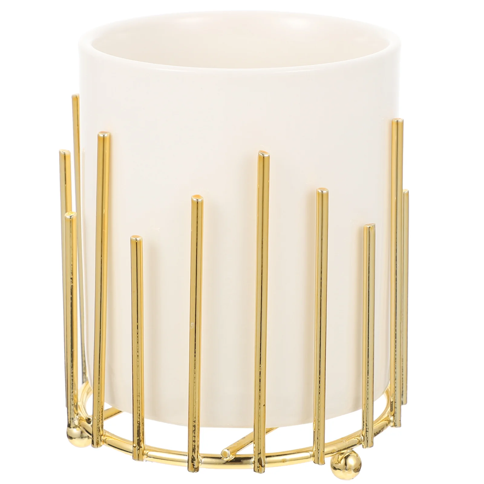 

Holder Brush Organizer Pen Cup Storage Desktop Bucket Makeup Desk Pot Container Flower Holders Home Ceramic Office Lipsticks